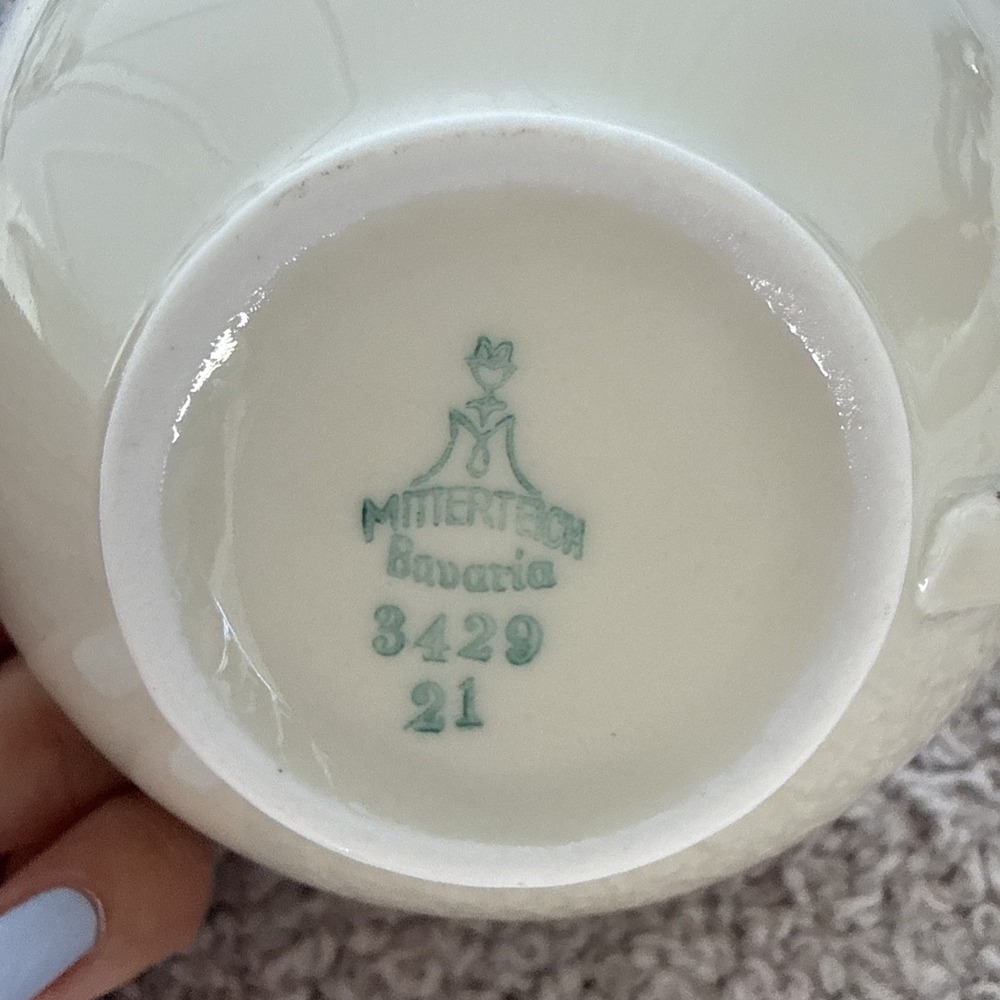 Mitterteich Bavaria Vintage Porcelain Tea Set 2 Cups 2 Saucers Sugar CupMilk Jug - Picture 4 of 8